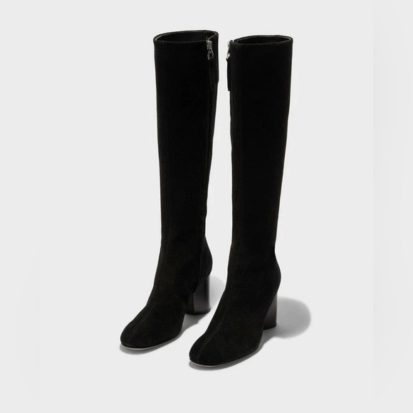 Aeyde Suede Black Knee-High Boots Size 36 - Picture 3 of 5